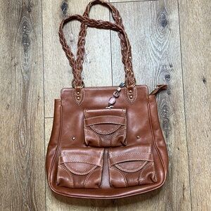 Flavi Olivera Brown Leather Shoulder Bag